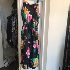 Wide leg floral jumpsuit